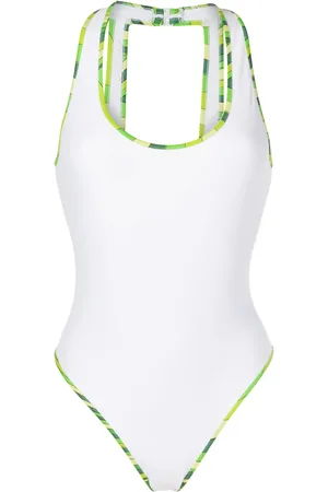 Puccini Marmo-print trim swimsuit