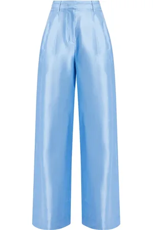 Staud Pleated silk palazzo pants