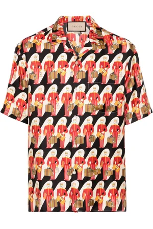 Gucci Graphic-print silk twill shirt