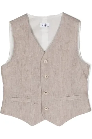 Il gufo V-neck linen gilet