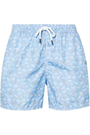 FEDELI Madeira dolphin-pattern swim shorts