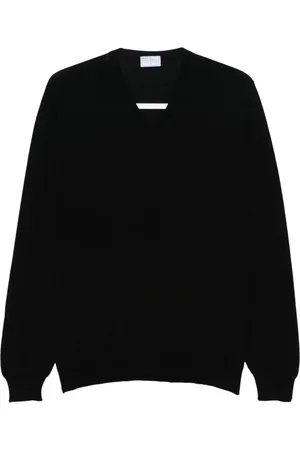 FEDELI V-neck virgin wool jumper