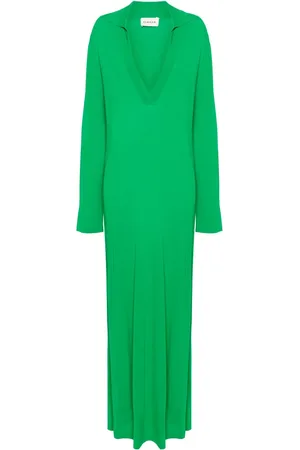 P.A.R.O.S.H. Split-neck midi dress