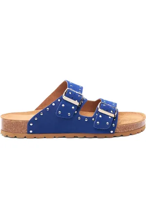 Scarosso Delilah stud-embellished suede slides