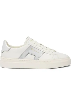 santoni Double Buckle leather sneakers