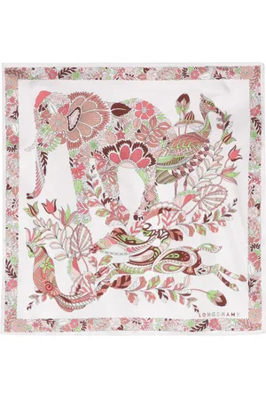 Longchamp Forêt 50 floral-print silk scarf