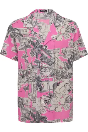 Balmain Miami print silk camp shirt