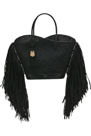 Salvatore Ferragamo Fringed raffia tote bag