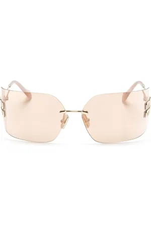 Miu Miu Logo-plaque wraparound-frame sunglasses