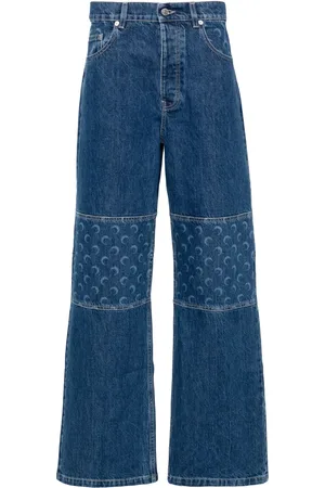 Marine Serre Mid-rise straight-leg jeans