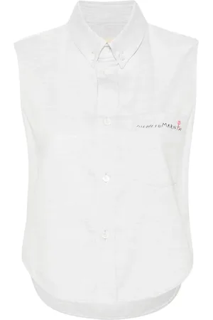 Marni Logo-embroidered sleeveless shirt