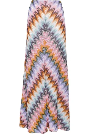 Missoni Zigzag-pattern A-line maxi skirt