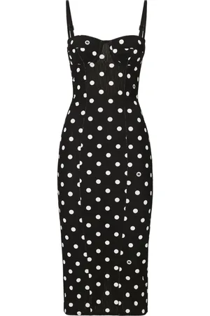 Dolce & Gabbana Polka-dot corset midi dress