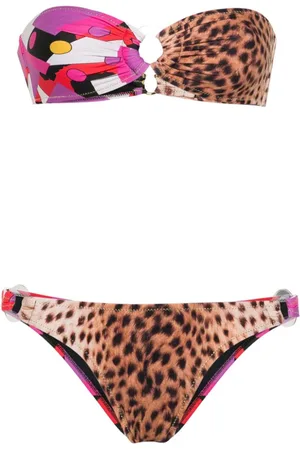 Reina Olga Bandcamp bandeau mix-print bikini