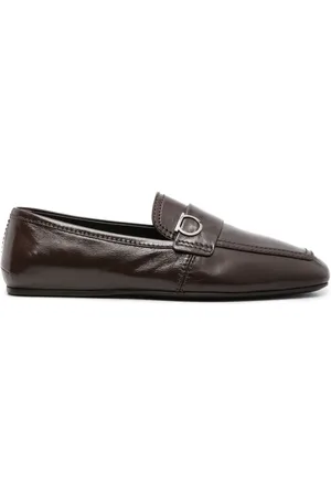 Salvatore Ferragamo Gancini-plaque leather loafers