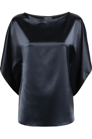 GIANLUCA CAPANNOLO Boat-neck satin blouse