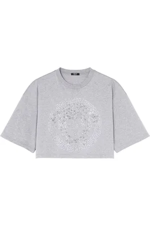 VERSACE Crystal Medusa cropped T-shirt