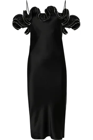 COPERNI Zipped-ruffles satin dress