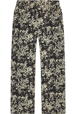 Ganni Floral-print flared jeans