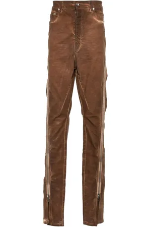 Rick Owens Zip-detailed tapered jeans