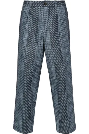 PIERRE-LOUIS MASCIA Geometric-print cotton trousers