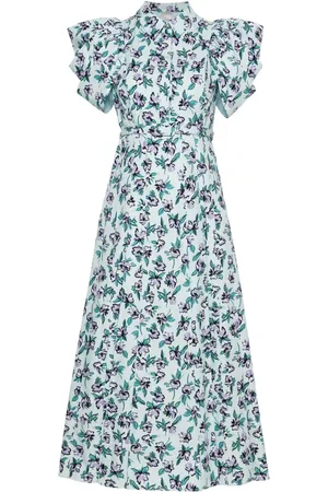 HUISHAN ZHANG Floral-print pleated midi dress