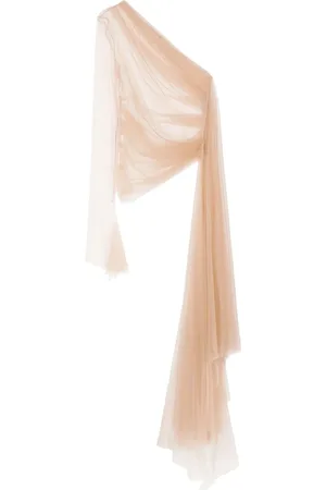 MUGLER Single-sleeve sheer top
