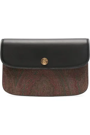 Etro Pegaso-motif leather clutch