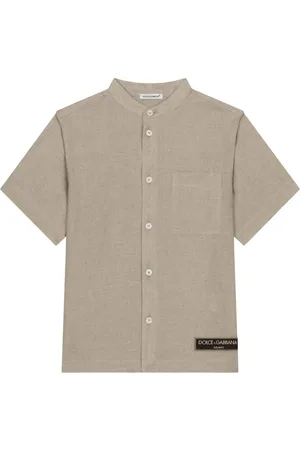 Dolce & Gabbana Logo-appliqu?? linen shirt