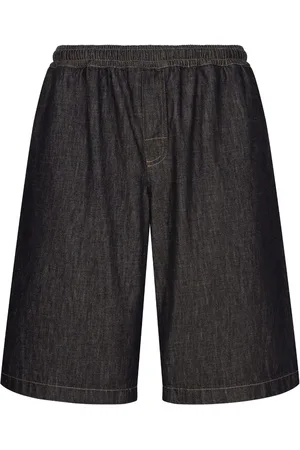 Dolce & Gabbana Logo-plaque denim track shorts