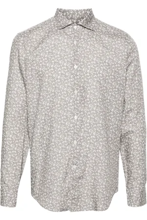 CANALI Floral-print poplin shirt