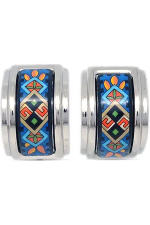 Hermès 1990-2000 enamel cloisonne ware Clip-On Earrings