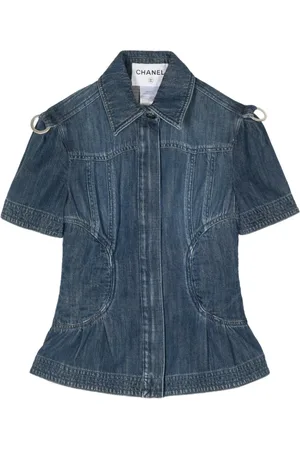 CHANEL 2008 short-sleeve denim jacket