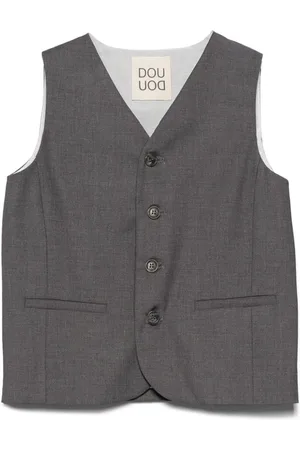 DOUUOD KIDS Mélange effect waistcoat