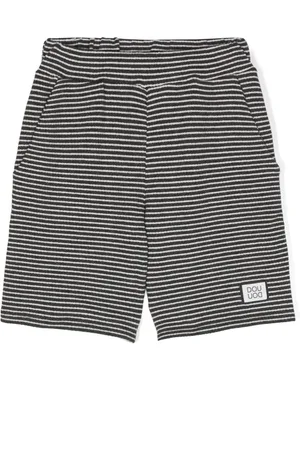 DOUUOD KIDS Logo-patch striped shorts
