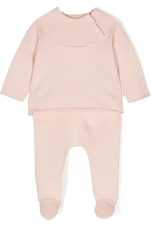 TEDDY & MINOU Cat-embroidered cotton trousers set