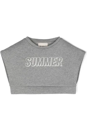 DOUUOD KIDS Marshmallow sleeveless cropped sweatshirt