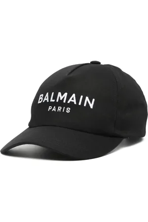 Balmain Logo-embroidered cotton cap hat