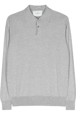 BALLANTYNE Mélange-effect knitted polo shirt