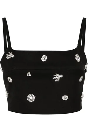 Maje Crystal-embellished crop top
