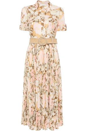 ZIMMERMANN Pop pleated midi dress