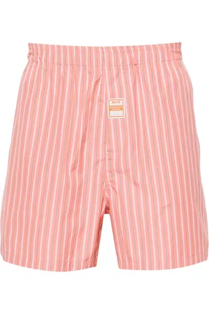 MARTINE ROSE Striped mid-rise deck shorts