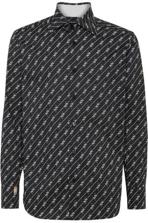 BILLIONAIRE Monogram-pattern cotton shirt