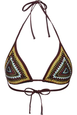 La DoubleJ Geometric-print bikini top