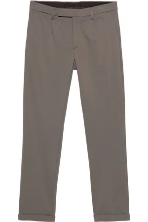 MOORER Pressed-crease tapered trousers
