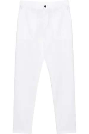 MOORER Logo-patch tapered trousers
