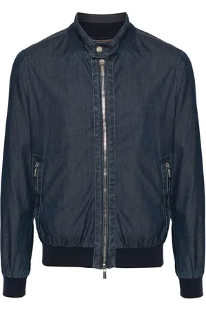 MOORER Alberti-Cst chambray bomber jacket