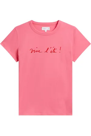 AGNÈS B. Slogan-print cotton T-shirt