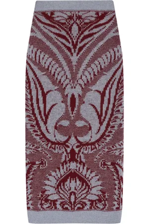 Etro Intarsia-knit wool skirt
