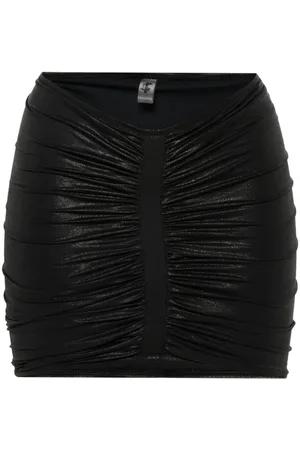 Reina Olga Coated ruched bikini bottoms